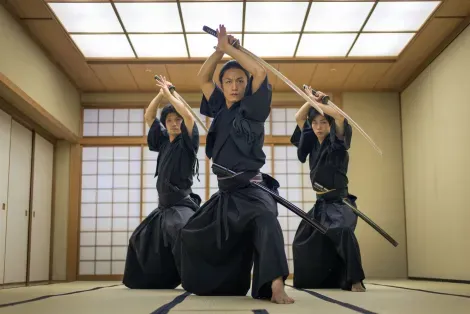Japanese martial arts athlete training samourai kendo