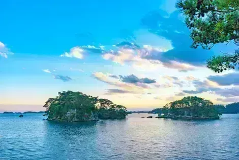 Matsushima Bay at dusk. One of the Three Views of Japan.