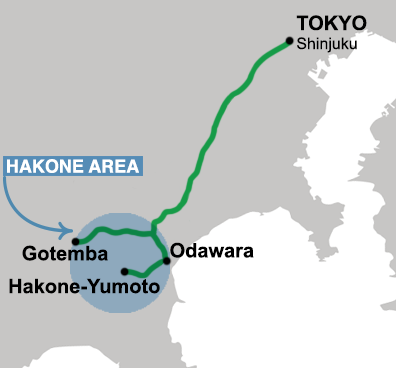 Hakone area railway network map