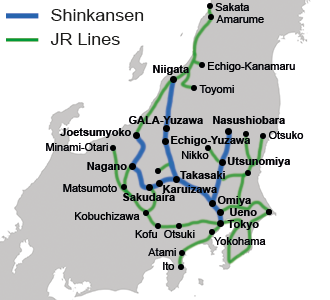Nagato Niigata railway network map