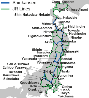 East-South Hokkaido area railway network map