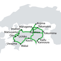 Shikoku area railing network map 