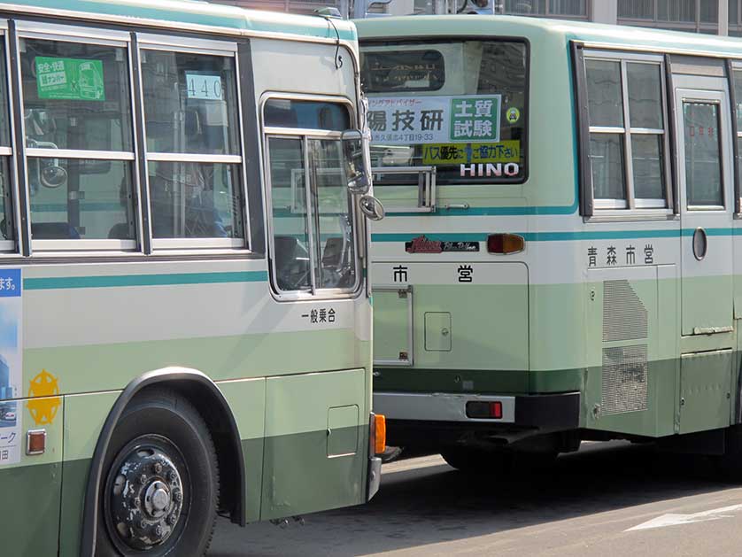 Aomori City Buses at Aomori Station.