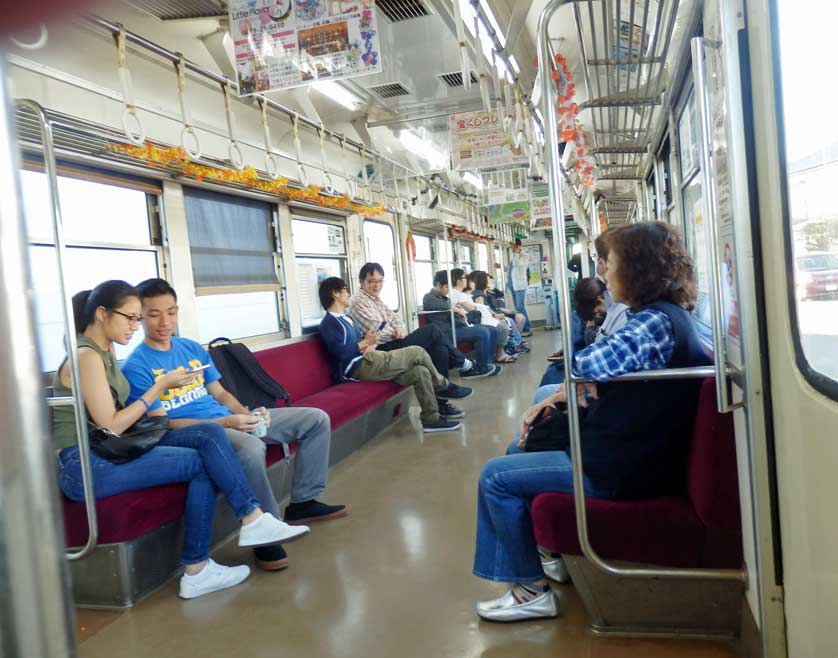 Riding the Dentetsu Line, Chiba Prefecture, Japan.