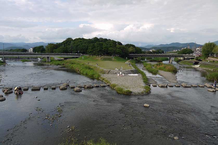 Kamo and Takano Rivers, Demachiyanagi, Kyoto, Japan.