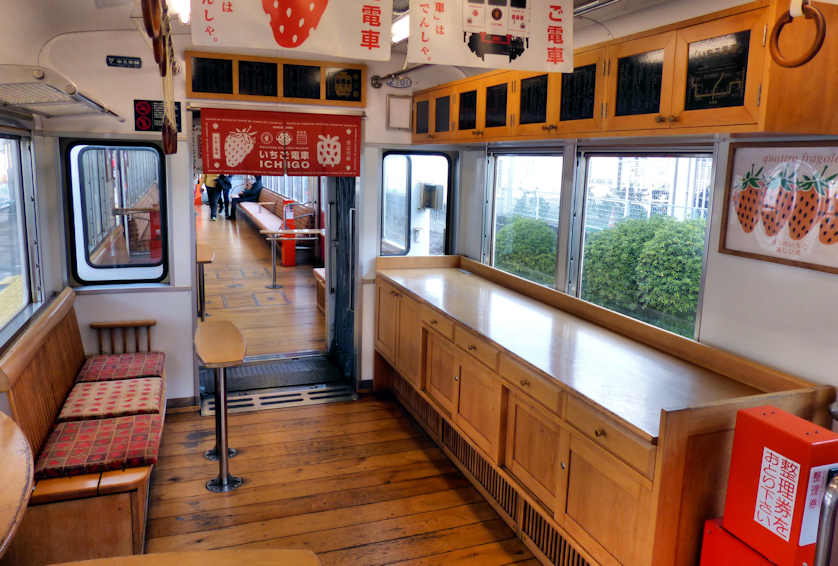 Interior of the Strawberry Train designed by Eiji Motooka.