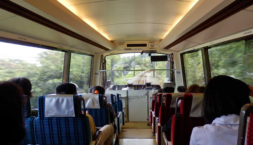 Cockpit seats, Kurofune train, Izu Peninsula.