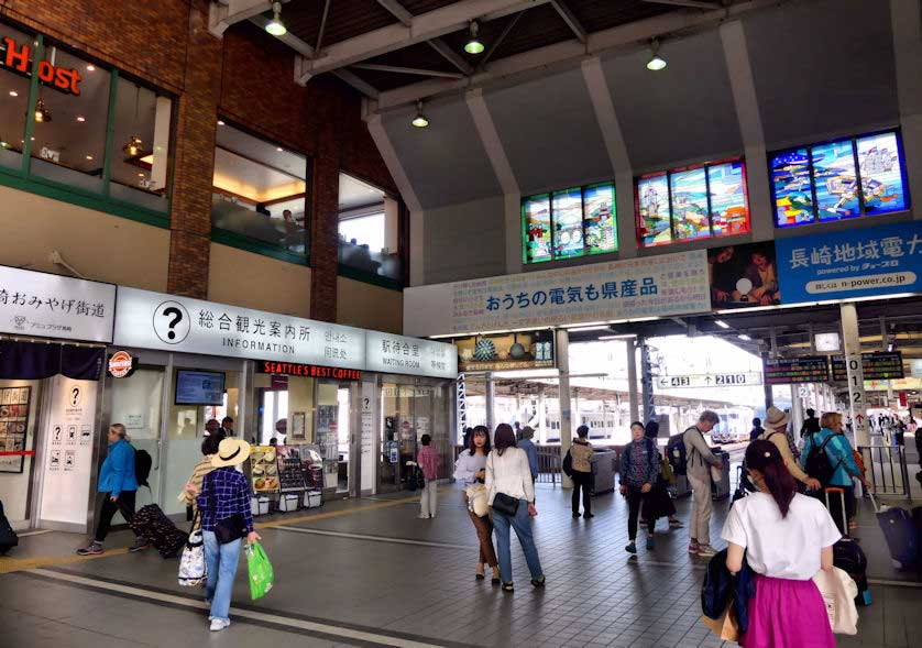 Main concourse, Nagasaki Station in Kyushu.