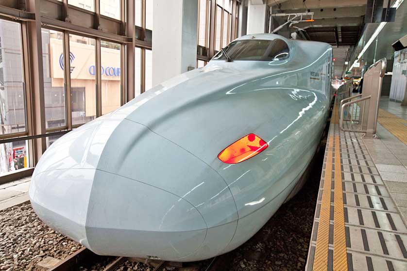 Shinkansen bullet train at Nagoya Station.