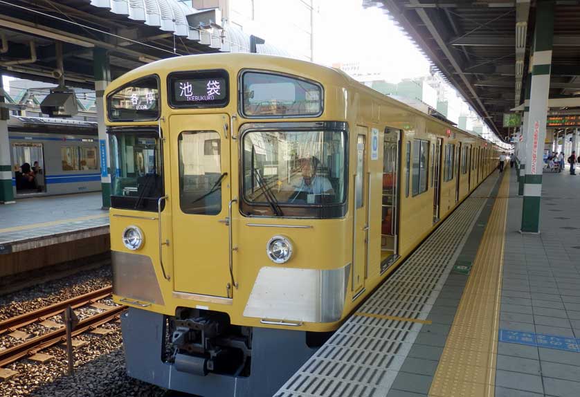 Ikebukuro-bound local train at Nerima Station, Tokyo.