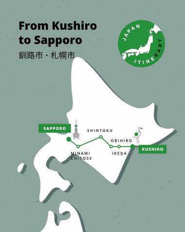 A map of the itinerary