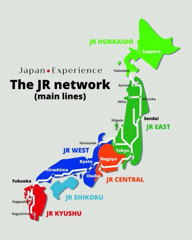 The Japan Railway Network Regions