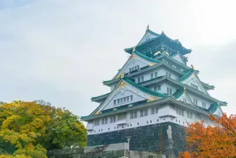 Il castello di Osaka è circondato da un parco pieno di ciliegi e prugne